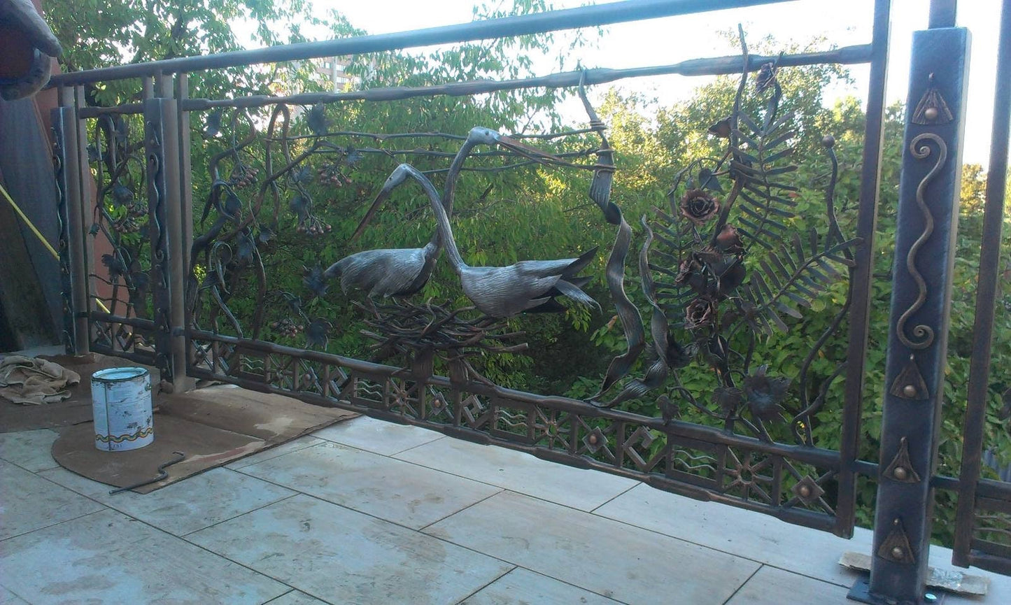 Balcony railing, terrace railing, stair railing, railing, handrail, Christmas, birthday, hardware, crane, wedding, anniversary, iron gift