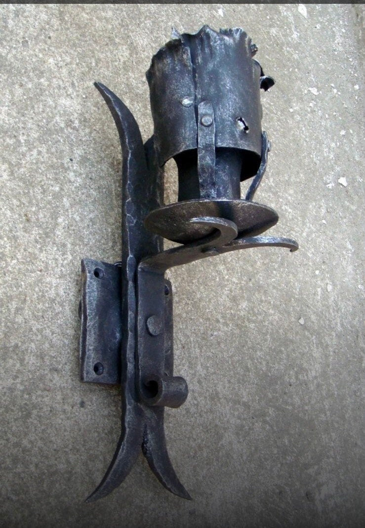 Medieval sconce, medieval lantern, Middle Ages, wall sconce, torch, viking, wall lamp, castle, antique, vintage, birthday, anniversary,daddy