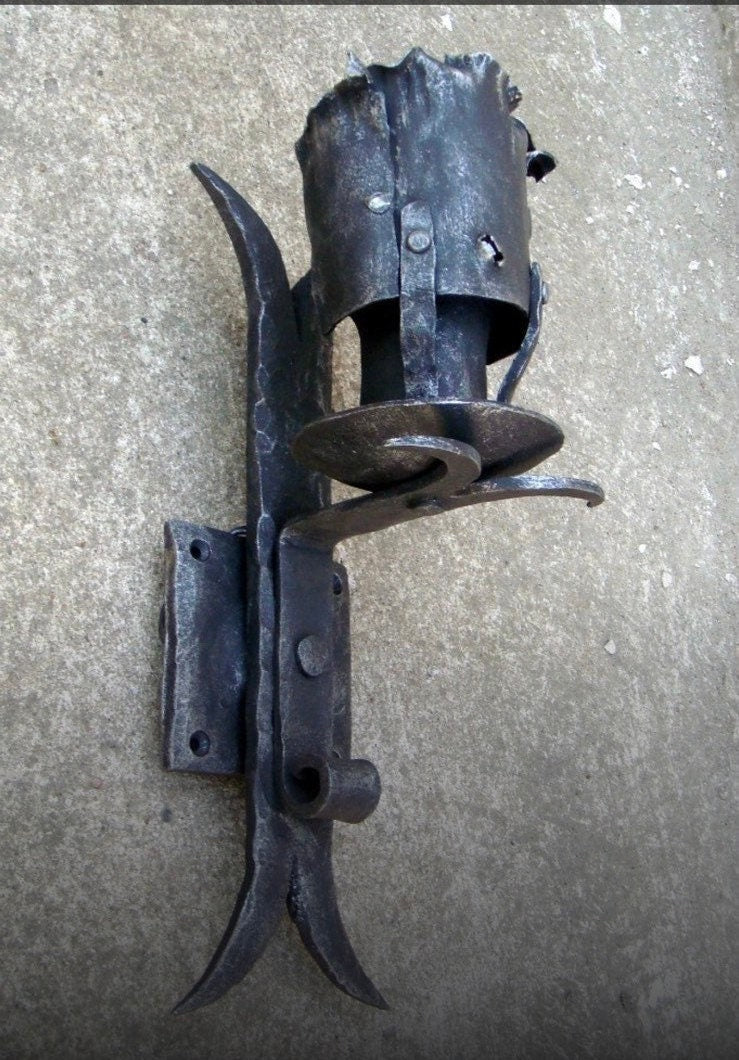 Medieval sconce, medieval lantern, Middle Ages, wall sconce, torch, viking, wall lamp, castle, antique, vintage, birthday, anniversary,daddy