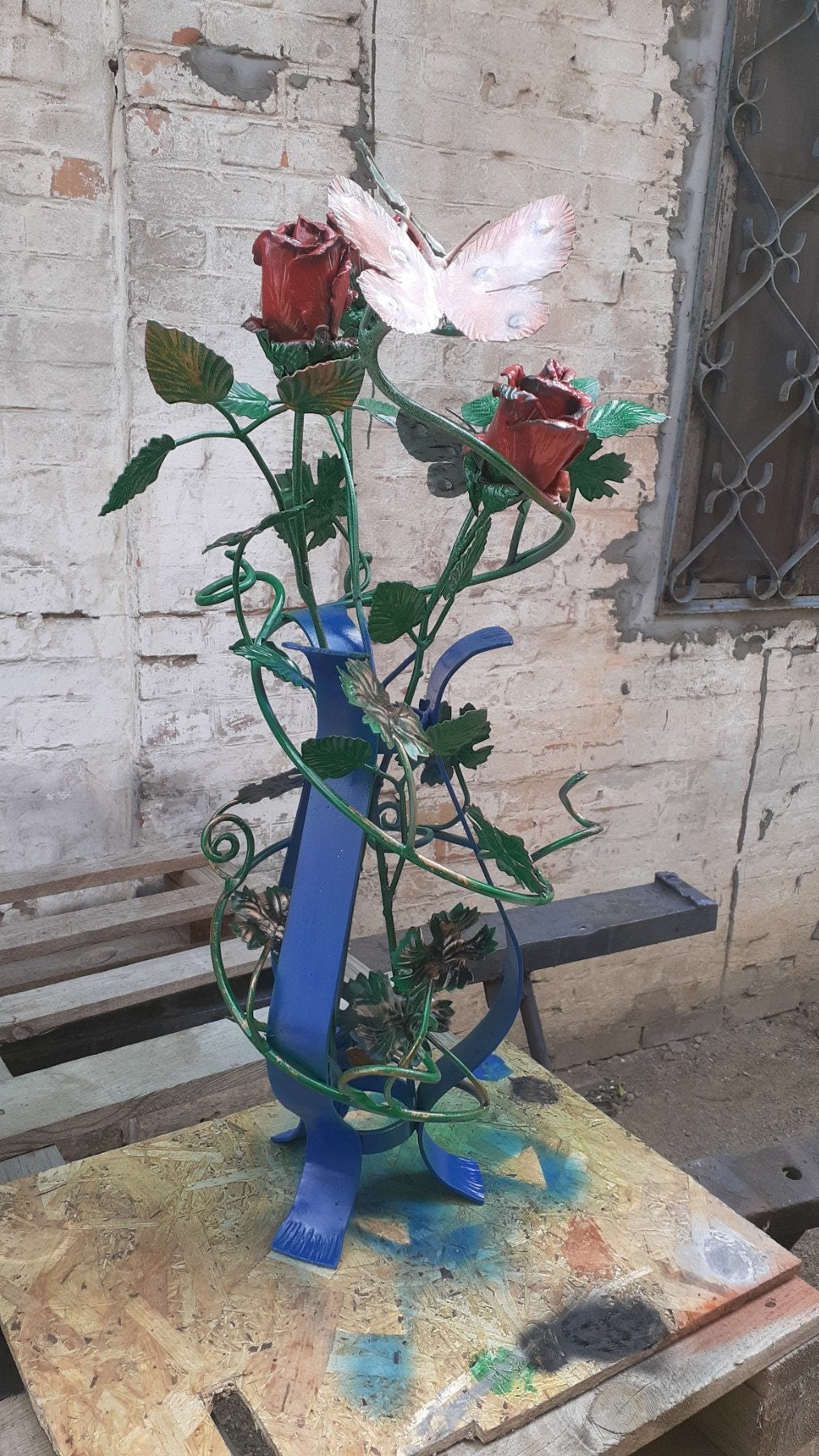 Stand, plant stand, holder, cake stand, tray, plant holder, shelf, display stand, book stand,rose,iron gift,iron anniversary,6th anniversary