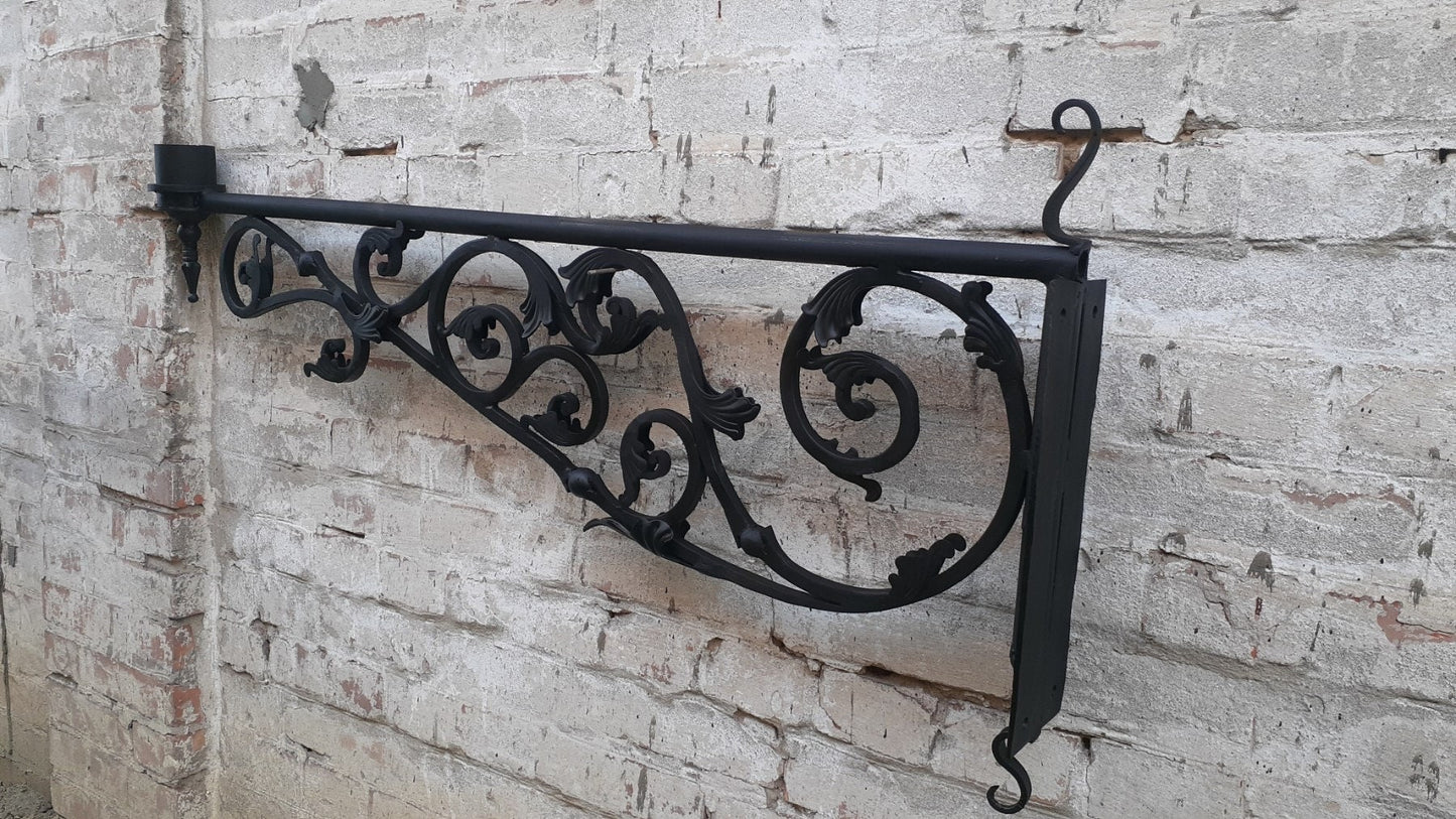 Lamp bracket, bracket, scroll, sign bracket, hand forged bracket, plant hanger, hook, wall hook, Christmas, restaurant, birthday, iron gift