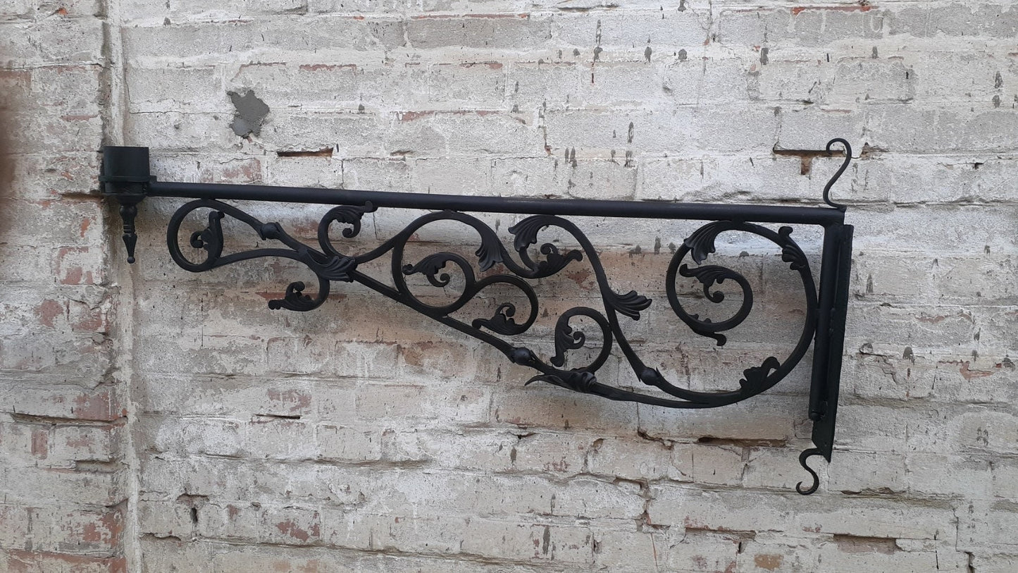 Lamp bracket, bracket, scroll, sign bracket, hand forged bracket, plant hanger, hook, wall hook, Christmas, restaurant, birthday, iron gift