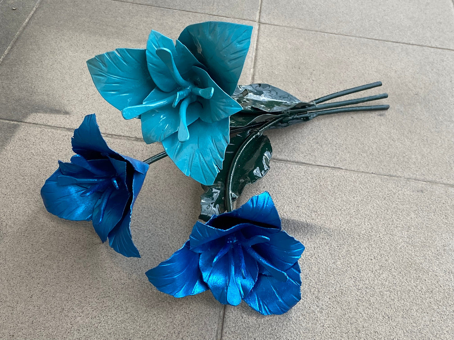 6th anniversary gift, bouquet of lily, bridesmaid, Christmas, iron flower, wedding flower, lily, iron bouquet, steel gift,steel anniversary