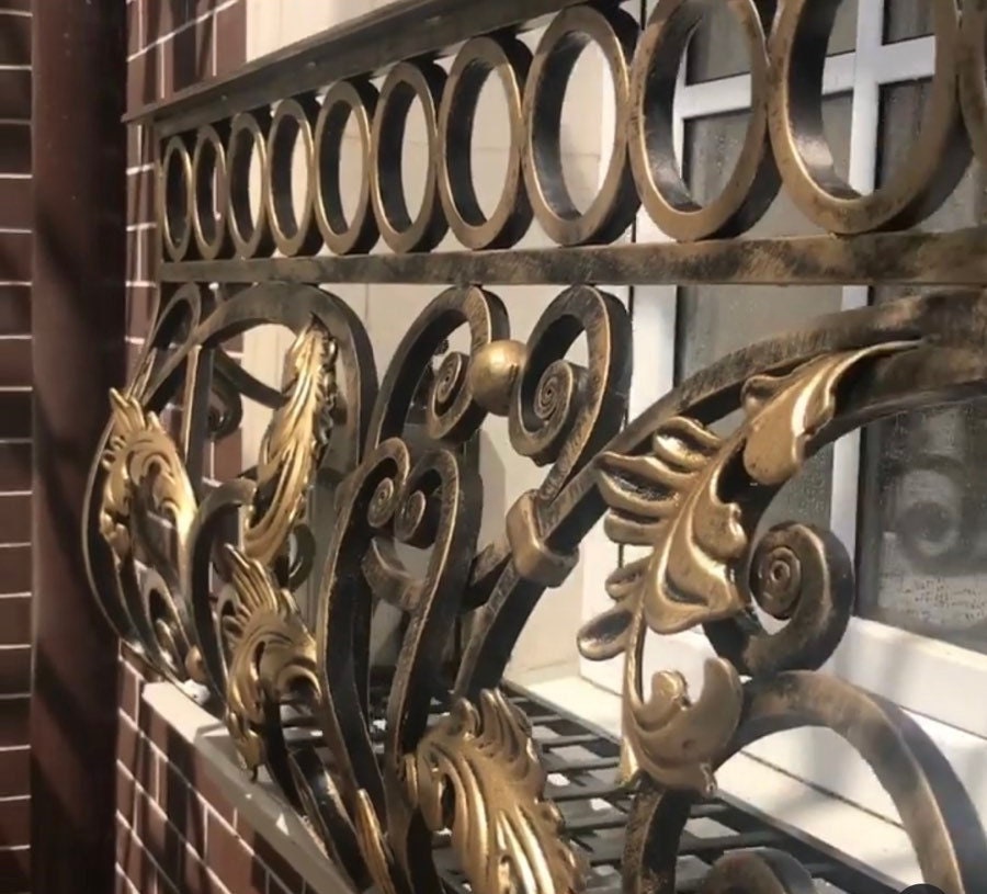 Window guard, metal panel, window grille, plant holder, iron gift, Mothers Day, steel gift, guard, anniversary, new home, Christmas, grandma