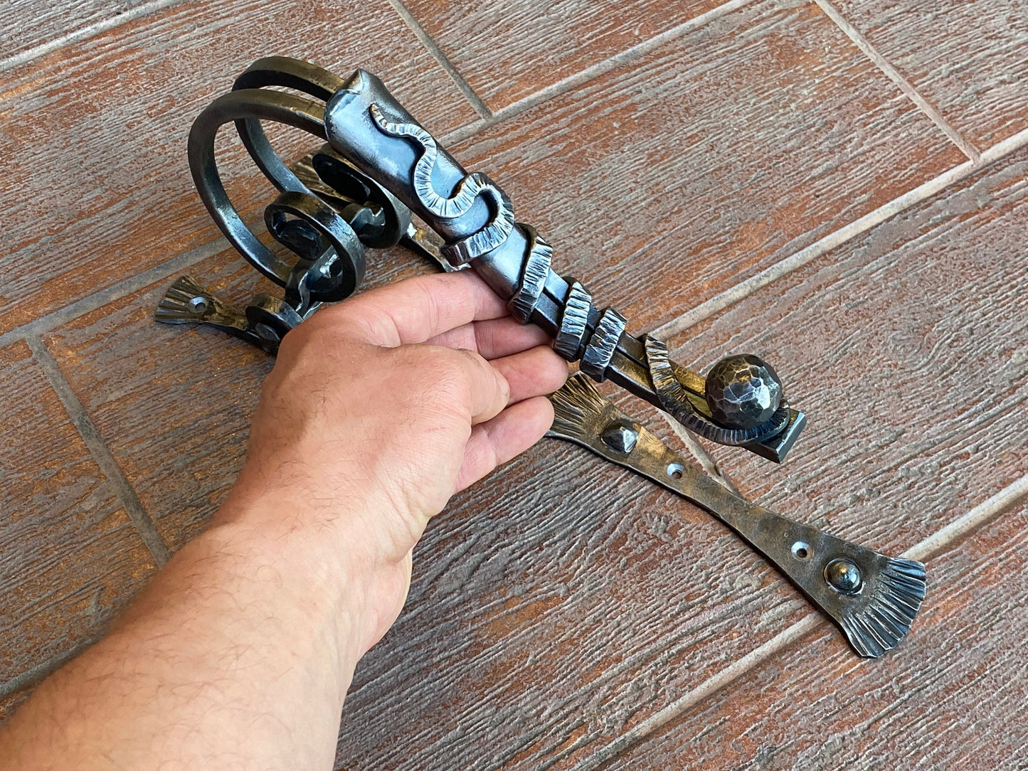 Door knocker, medieval, mid century, antique, door handle, room decor, barn, Christmas, iron gift, steel gift, birthday,anniversary,hardware