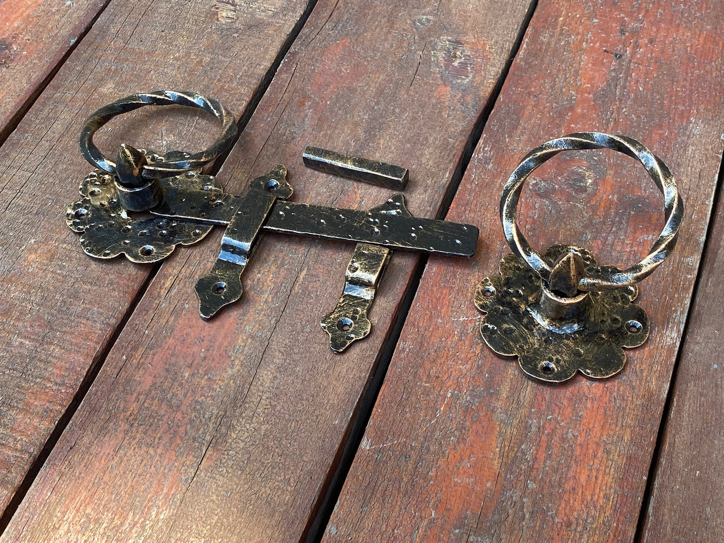 Hinge, latch, gate hardware, door hardware, door handle, blacksmith, medieval, garden, yard, Christmas, DIY, anniversary, midcentury, nail