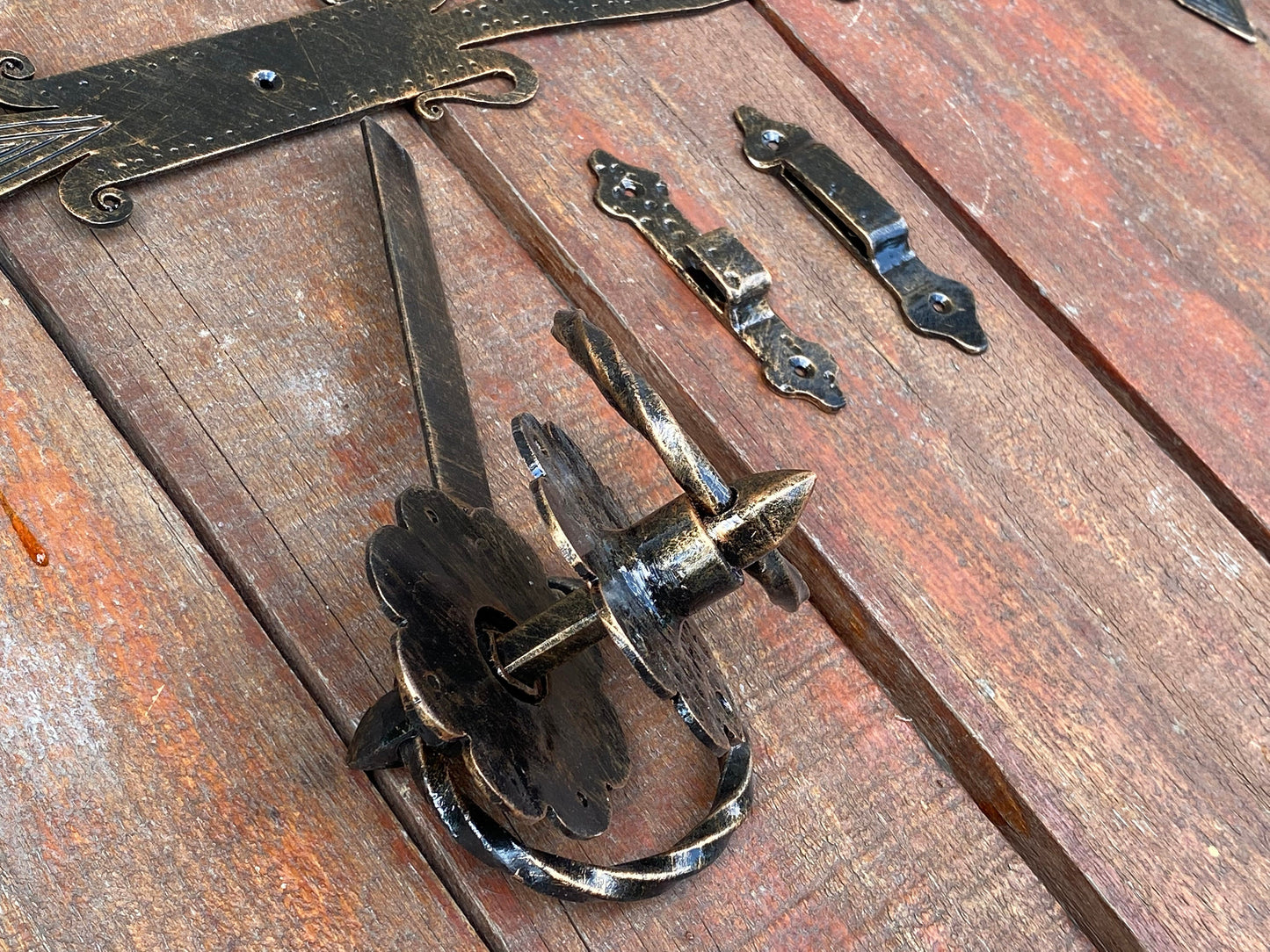 Hinge, latch, gate hardware, door hardware, door handle, blacksmith, medieval, garden, yard, Christmas, DIY, anniversary, midcentury, nail