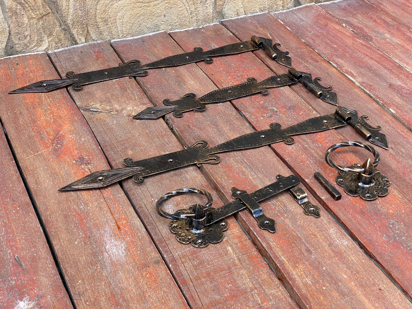 Hinge, latch, gate hardware, door hardware, door handle, blacksmith, medieval, garden, yard, Christmas, DIY, anniversary, midcentury, nail