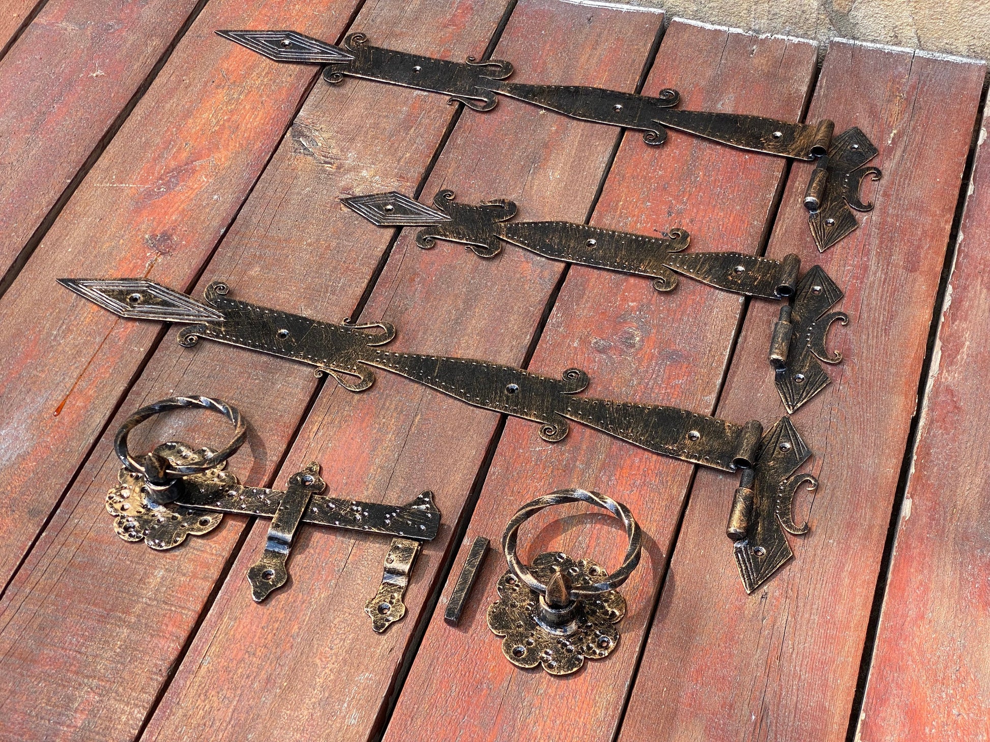 Ring gate latch, latch, gate hardware, door hardware, door handle, blacksmith, medieval, garden, yard, Christmas, DIY,anniversary,midcentury