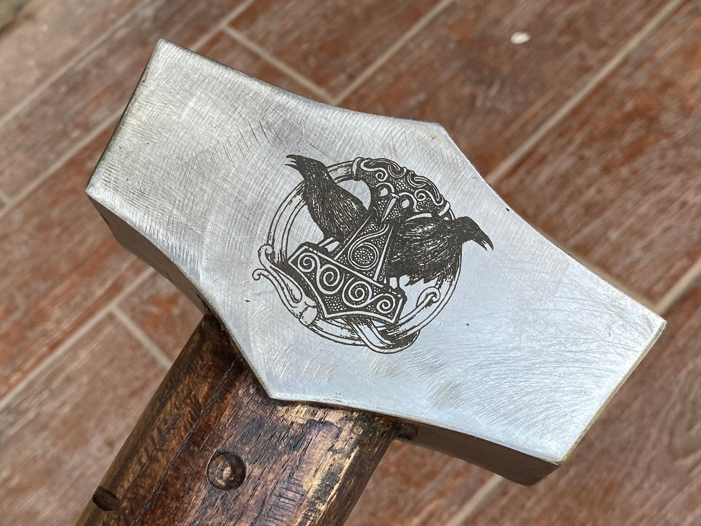 Hammer holder, hammer, viking hammer, mens gift, viking, wooden gift, birthday, Christmas, anniversary, iron gift, steel gift, Fathers Day
