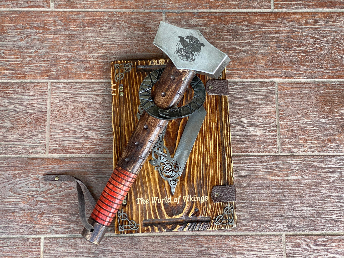 Hammer holder, hammer, viking hammer, mens gift, viking, wooden gift, birthday, Christmas, anniversary, iron gift, steel gift, Fathers Day