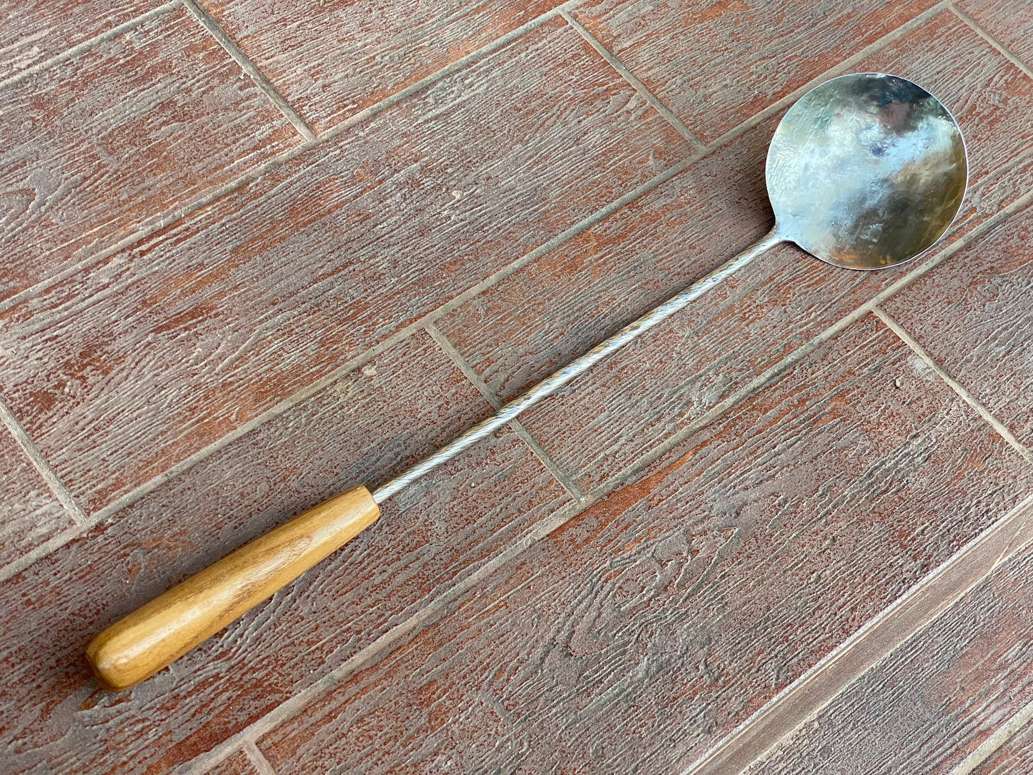 Paella spoon, paella skimmer spoon, spoon, cutlery, hand forged spoon, middle ages, BBQ gifts, flatware, Christmas, birthday, anniversary