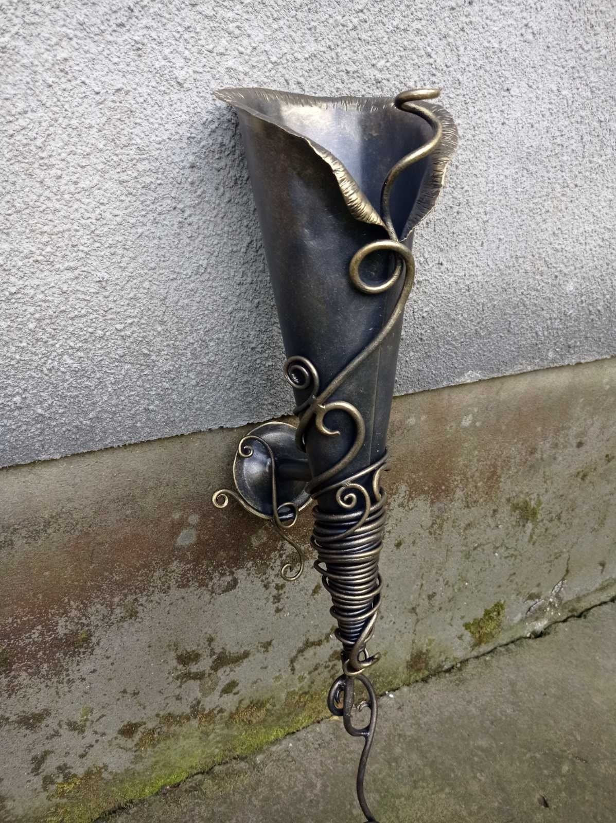 Wall sconce, torch, medieval, sconce, birthday, Christmas, Thanksgiving, started kit, wool painting, blacksmith, scroll decor, anniversary