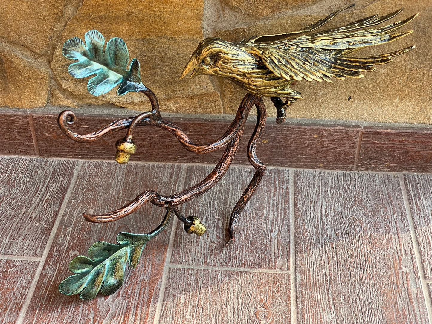 Entryway hook, wall hook, wall hanger, key hook, key holder, hallway, hanger, towel ring, towel hook, kitchen hook, hook, bird, oak, acorn