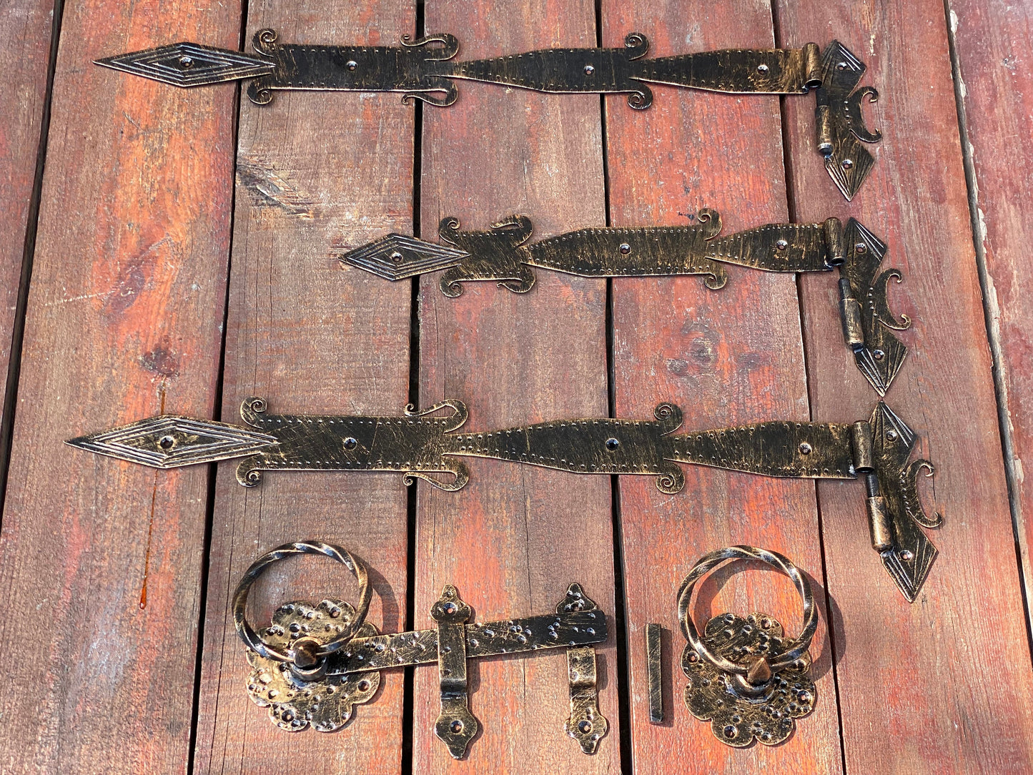 Hinge, latch, gate hardware, door hardware, door handle, blacksmith, medieval, garden, yard, Christmas, DIY, anniversary, midcentury, nail