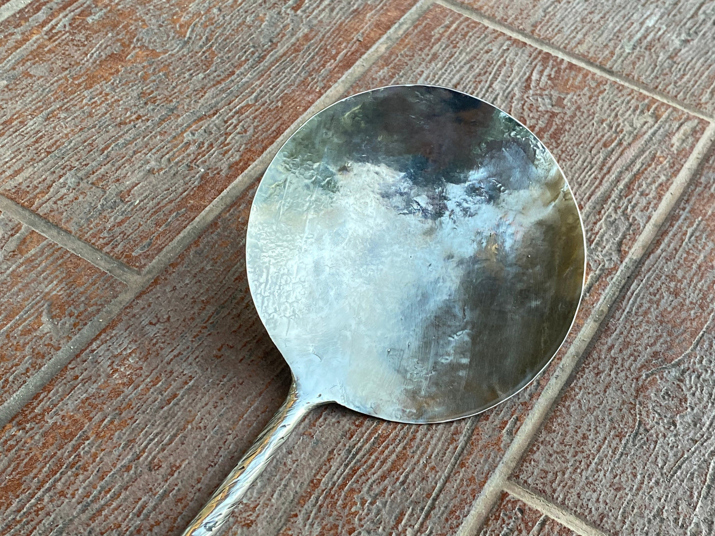 Paella spoon, paella skimmer spoon, spoon, cutlery, hand forged spoon, middle ages, BBQ gifts, flatware, Christmas, birthday, anniversary