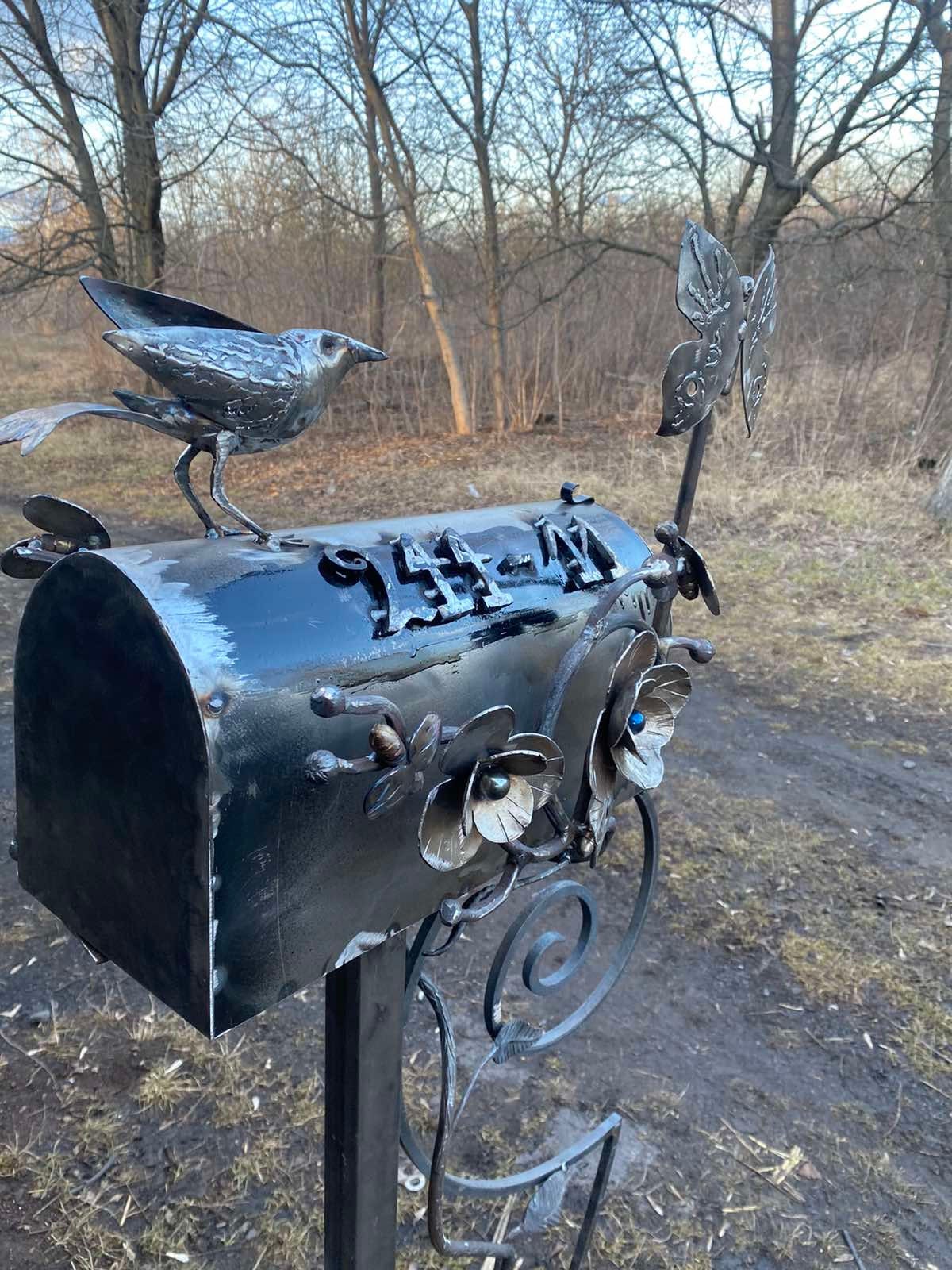 Mailbox, house numbers, mail box, bird, new home, postman, wedding, Christmas, Mothers Day, iron gift, iron anniversary, graduation gift