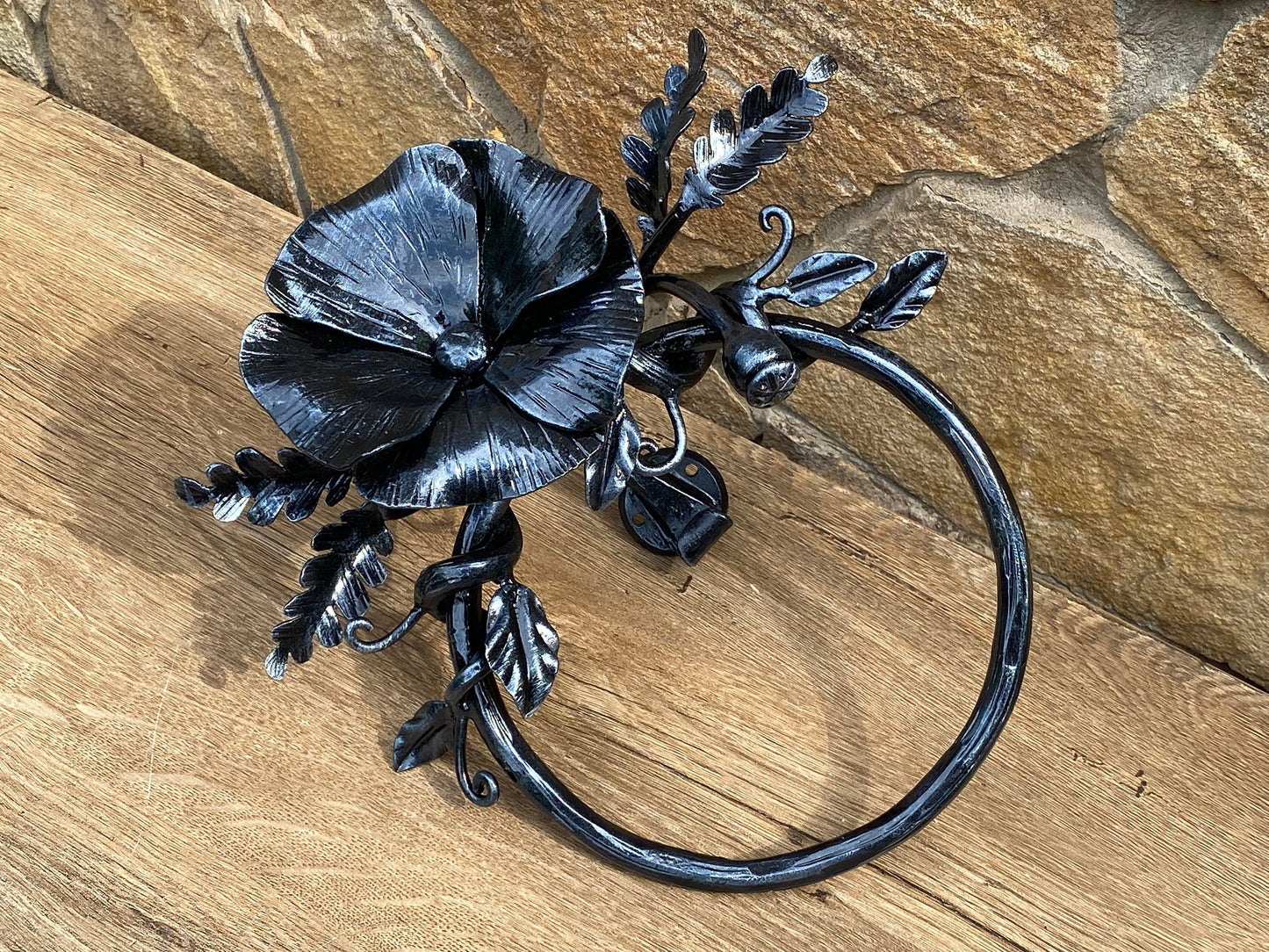 Towel ring, towel, wedding gift, bride, bridesmaid, bathroom, kitchen, poppy, birthday, party, anniversary, Mothers Day, Christmas,iron gift