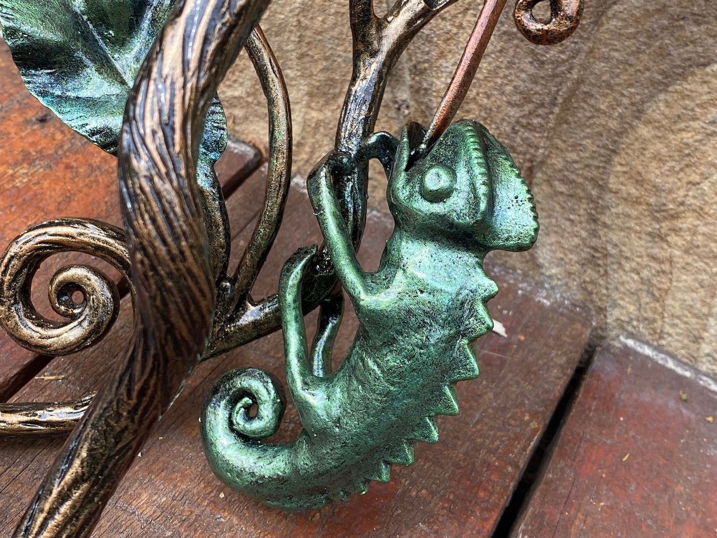 Door pull, chameleon, door handle, door, forest, wild nature, Christmas, animal, anniversary, iron gift, steel gift, insect, blacksmith,vine