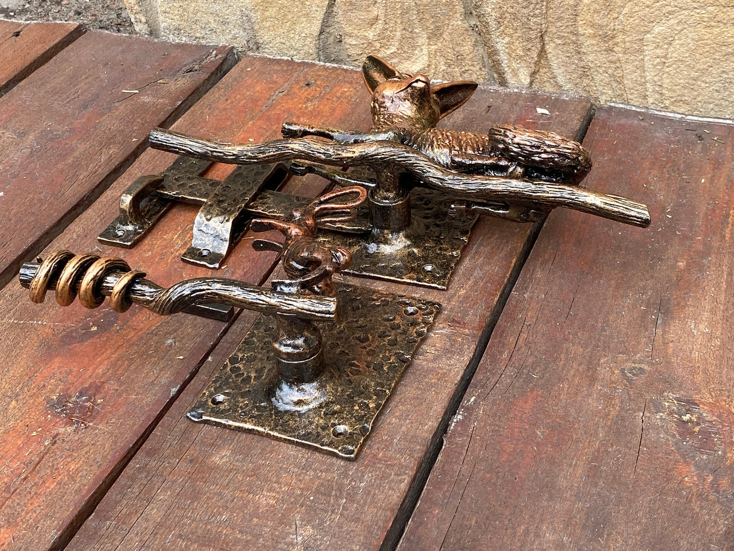 Latch, door latch, fox, rabbit, nature, birthday, door handle, gate latch, gate lock, door lock, Christmas, lock, barn, forest, animal, zoo