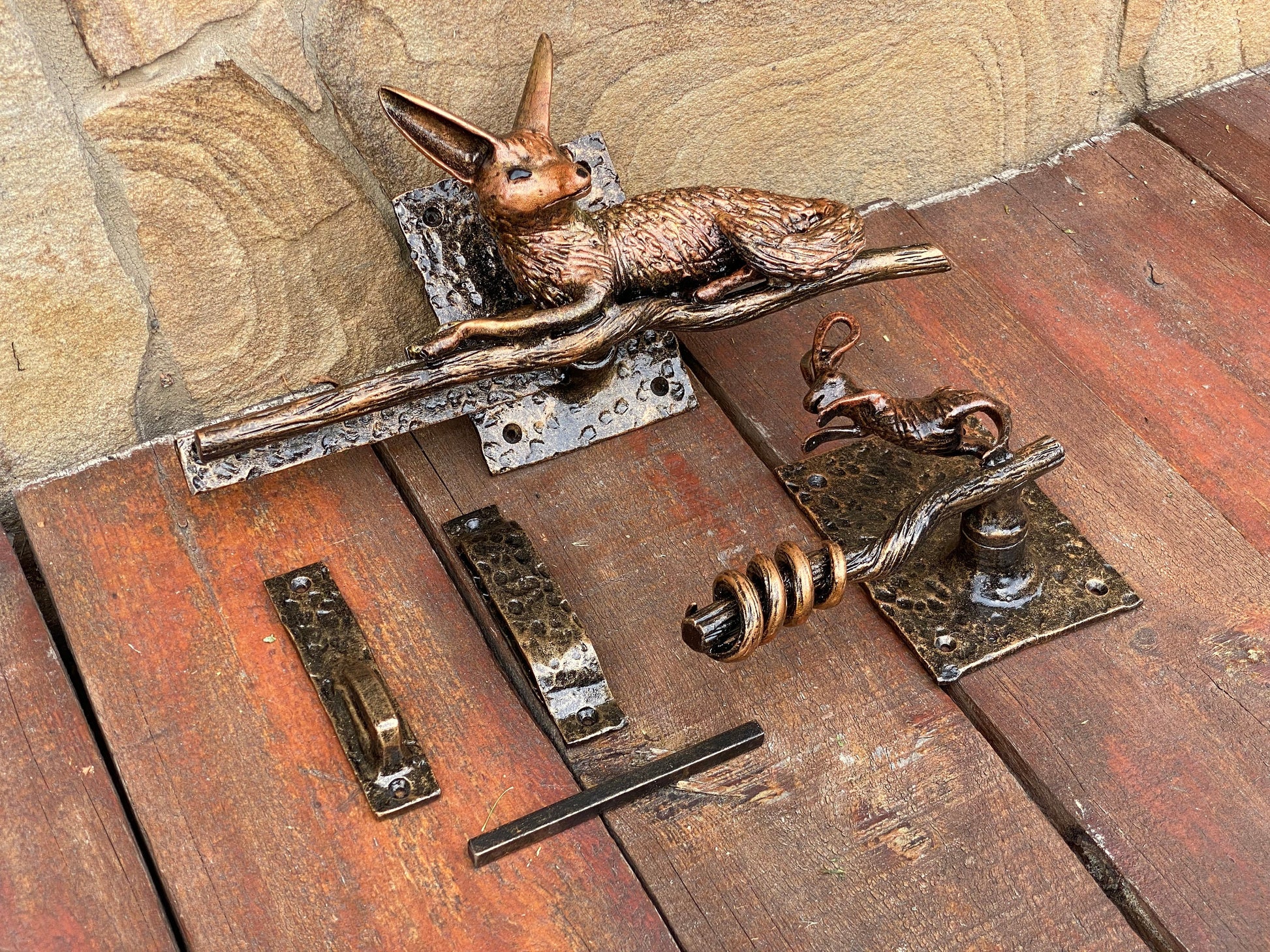 Latch, door latch, fox, rabbit, nature, birthday, door handle, gate latch, gate lock, door lock, Christmas, lock, barn, forest, animal, zoo