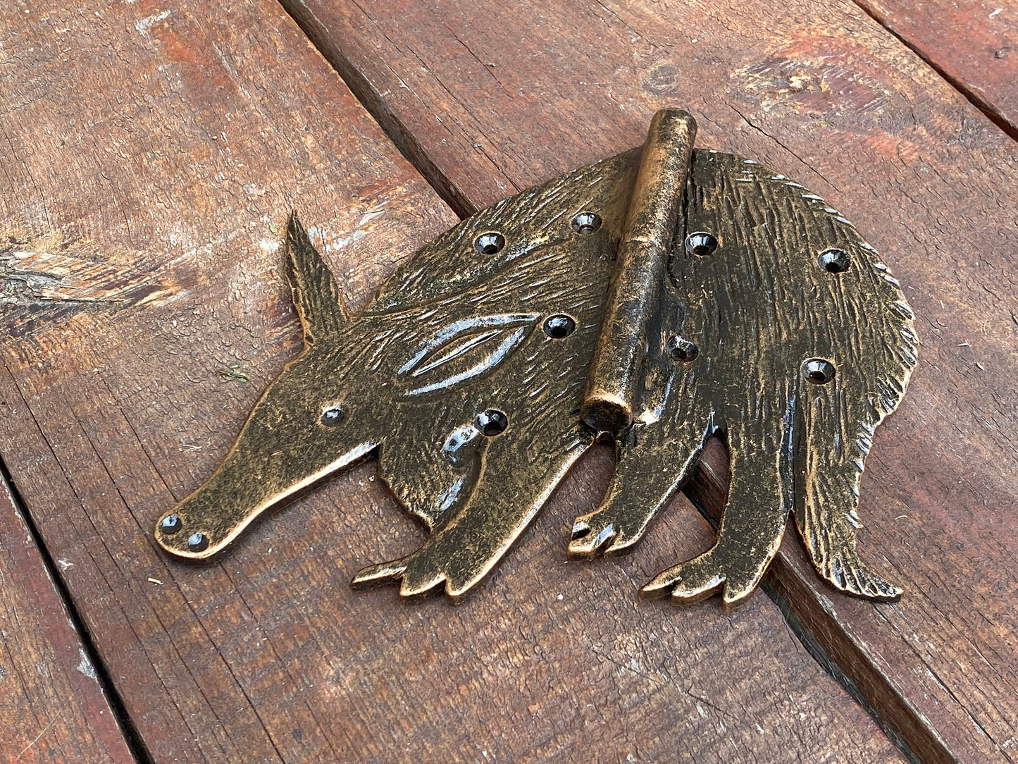 Animal hinge, strap hinge, aarvark, animal lover, hinge, door hardware, gate, Christmas, birthday,anniversary,wedding,door hinge,blacksmith