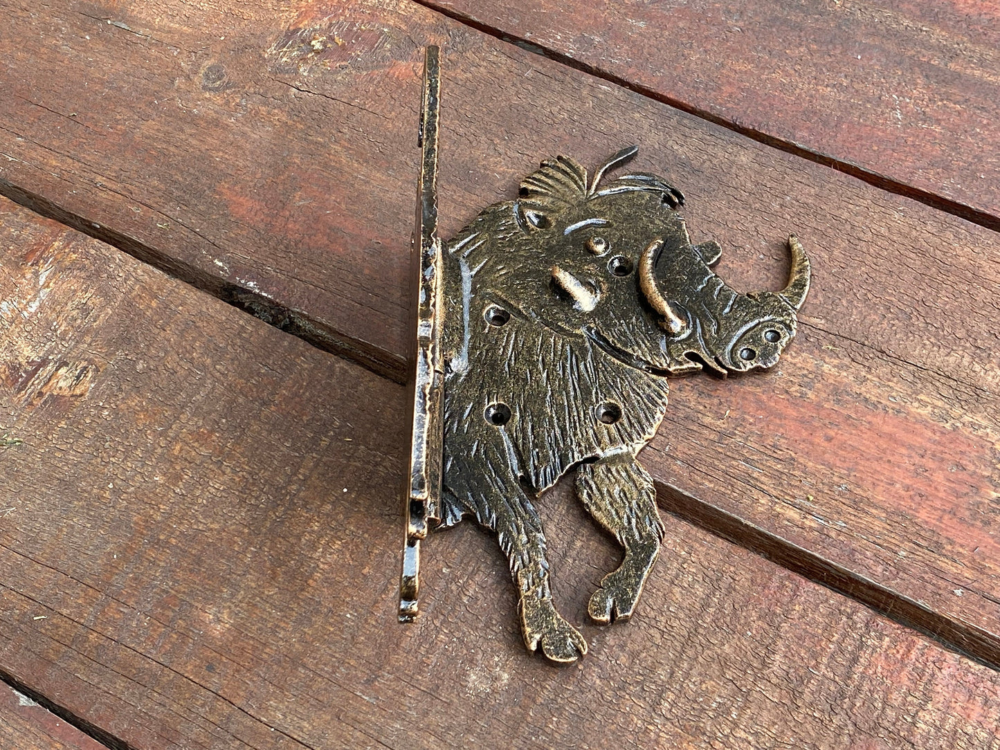 Animal hinge, strap hinge, warthog, boar, shutter, animal, hinge, hardware, gate, Christmas, birthday, anniversary, groom, bride,hand forged