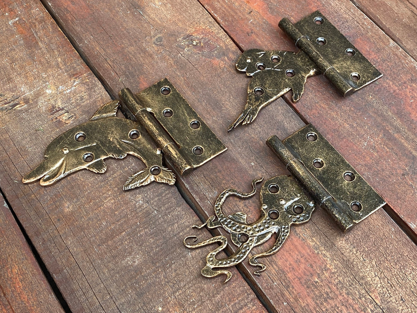Animal hinge, strap hinge, animal, dolphin, ocean, sea, door, Nuptune, steel gift, Christmas, birthday,anniversary, wedding, new house, ship