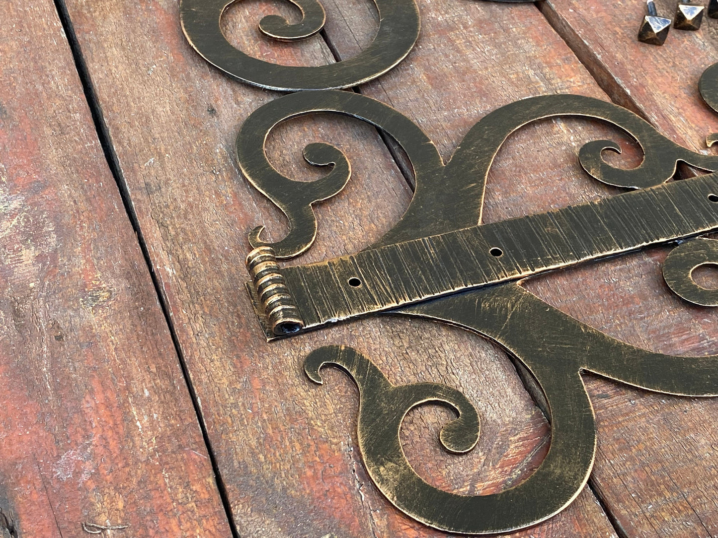 Hinge, medieval, rustic, barn, gate, strap hinges, door decor, hardware, antique, renovation, door, Christmas, birthday, anniversary, rivet