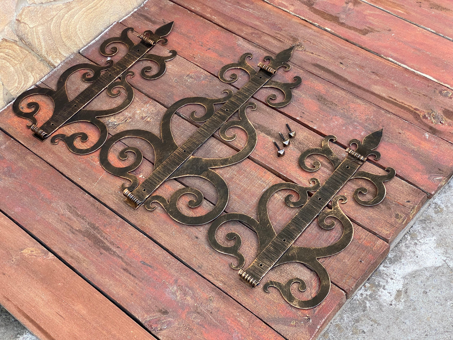 Hinge, medieval, rustic, barn, gate, strap hinges, door decor, hardware, antique, renovation, door, Christmas, birthday, anniversary, rivet
