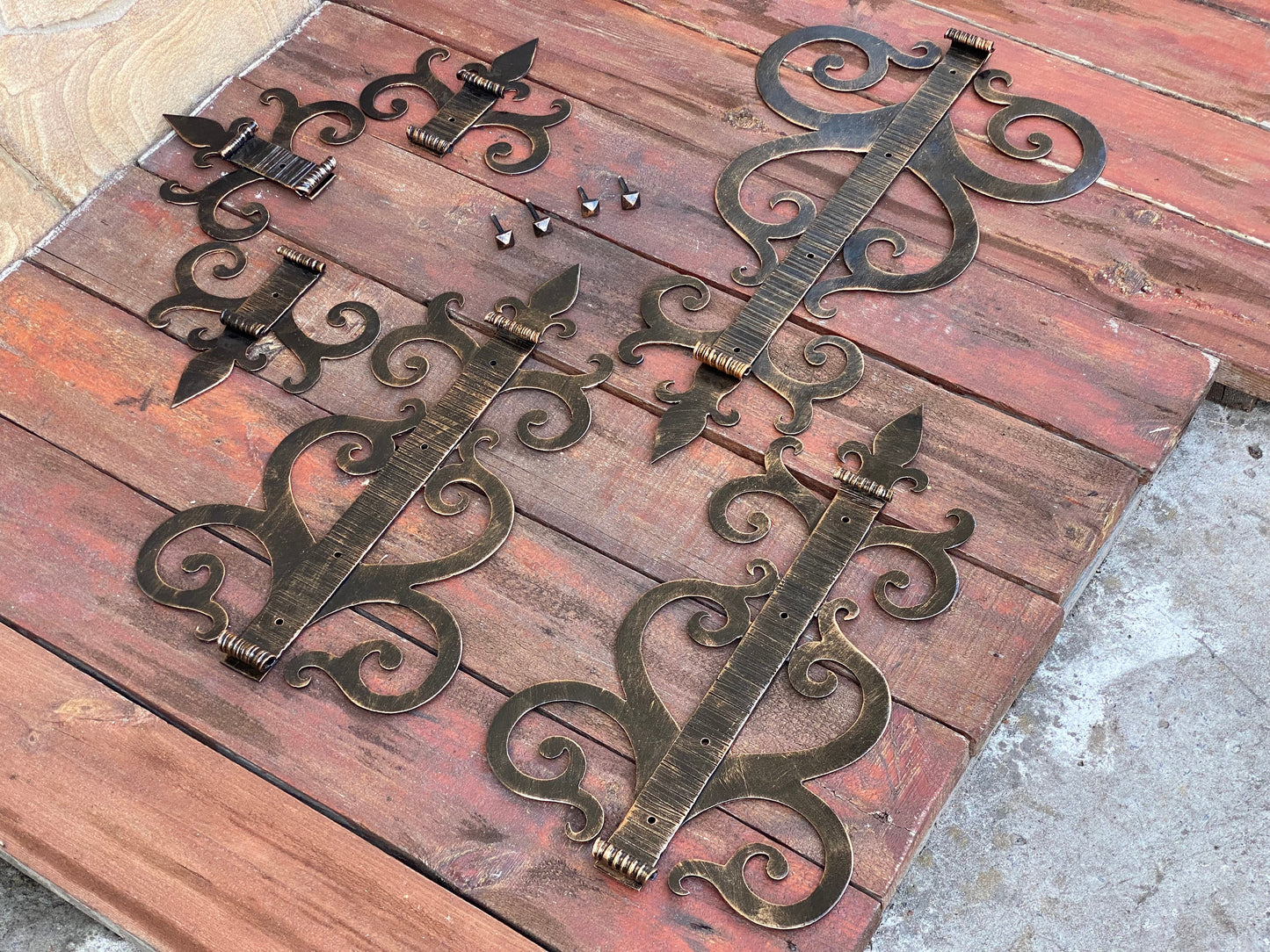 Hinge, medieval, rustic, window grille, gate, strap hinge, door, hardware, antique, renovation, Christmas, birthday, anniversary, rivet