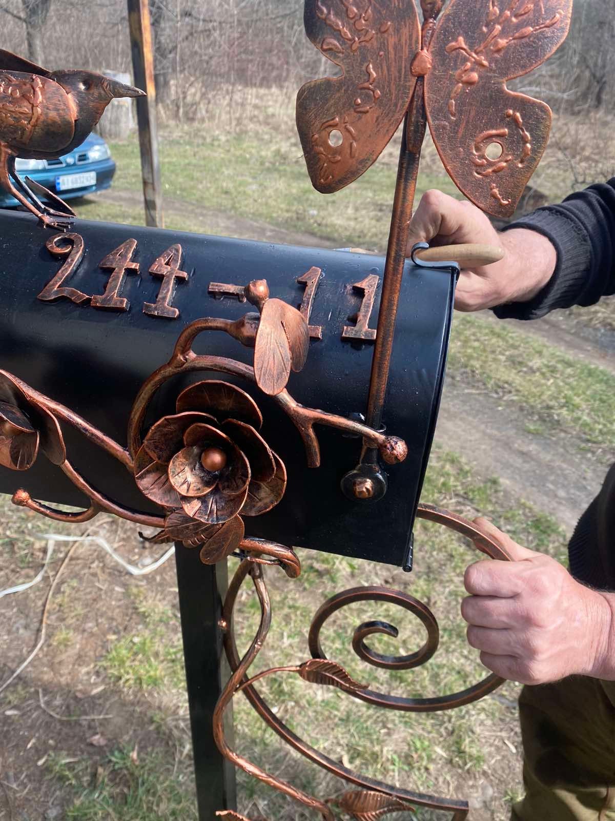 Mailbox, house numbers, mail box, bird, new home, postman, wedding, Christmas, Mothers Day, iron gift, iron anniversary, graduation gift