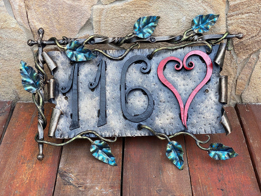 House number sign, house number, wedding gift, newlywed, heart, 6th anniversary, 11th anniversary, birthday, groomsmen gift, bridesmaid,love