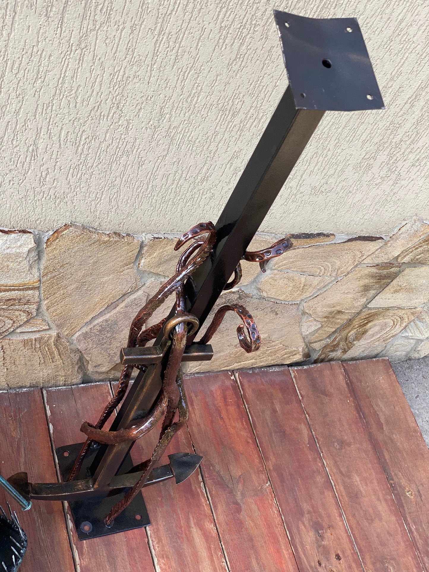Mailbox, mail box, Christmas, tentacle, octopus, nautical decor, coastal decor, iron gift, fish, house number sign, anchor, anniversary, axe