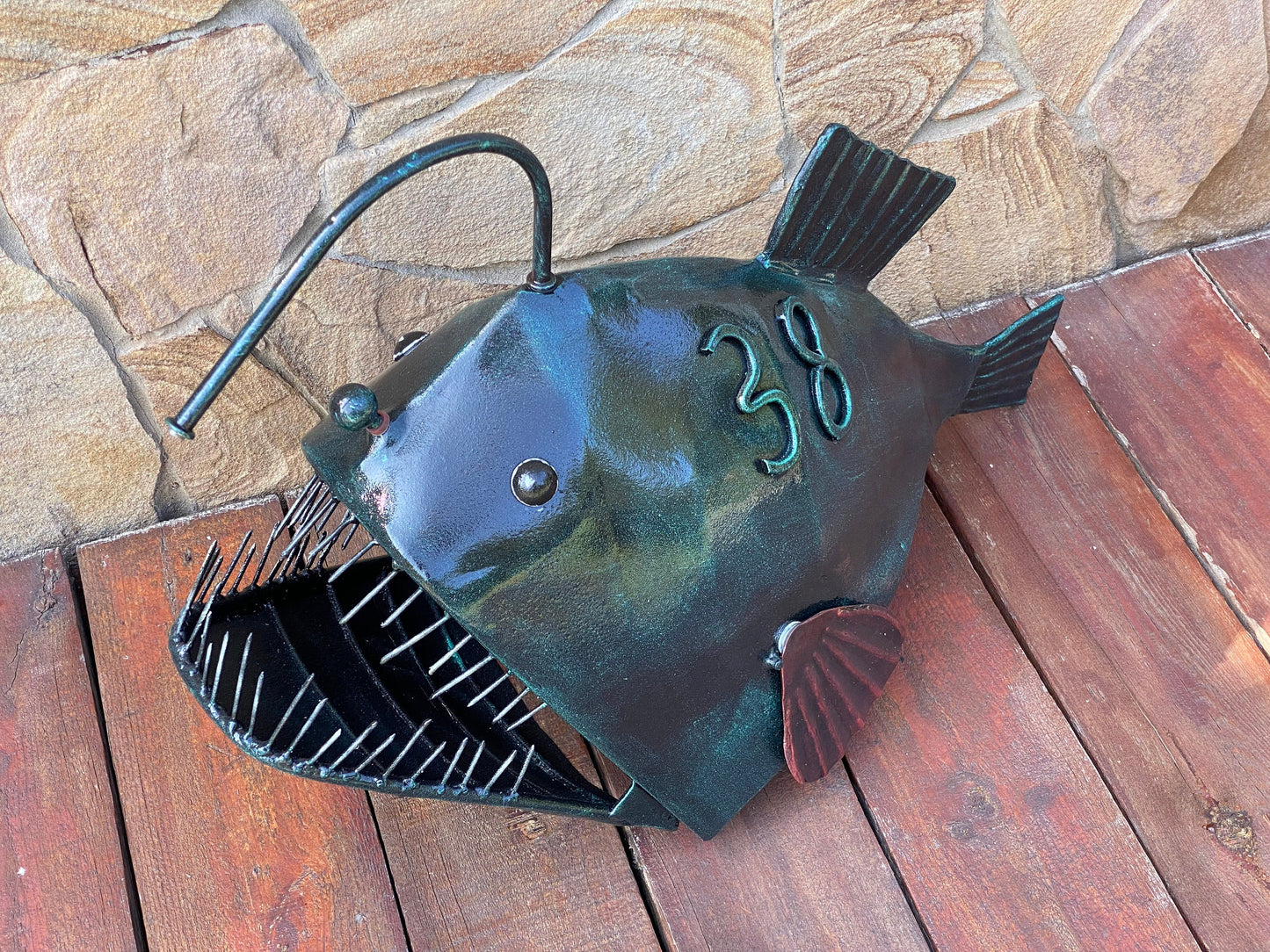 Mailbox, mail box, Christmas, tentacle, octopus, nautical decor, coastal decor, iron gift, fish, house number sign, anchor, anniversary, axe