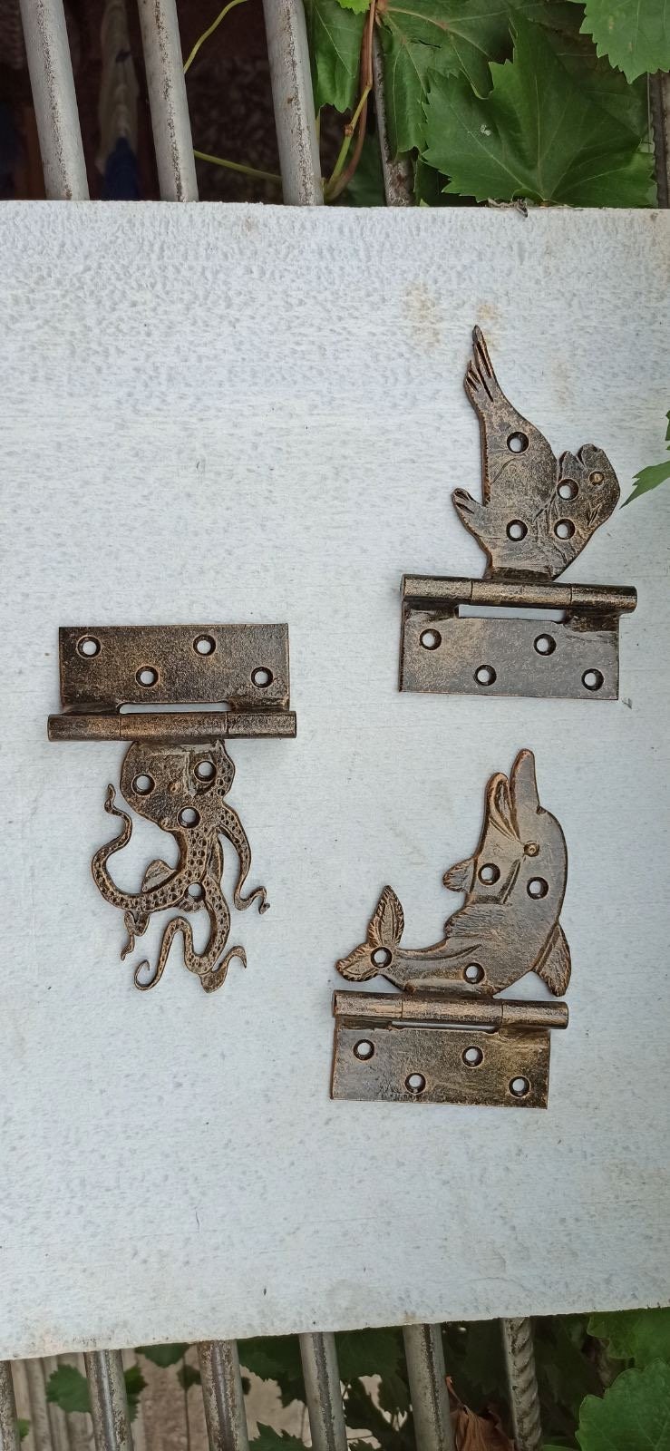 Animal hinge, strap hinge, animal, octopus, ocean, sea, door, trident, steel gift, Christmas, birthday,anniversary, wedding, new house, ship