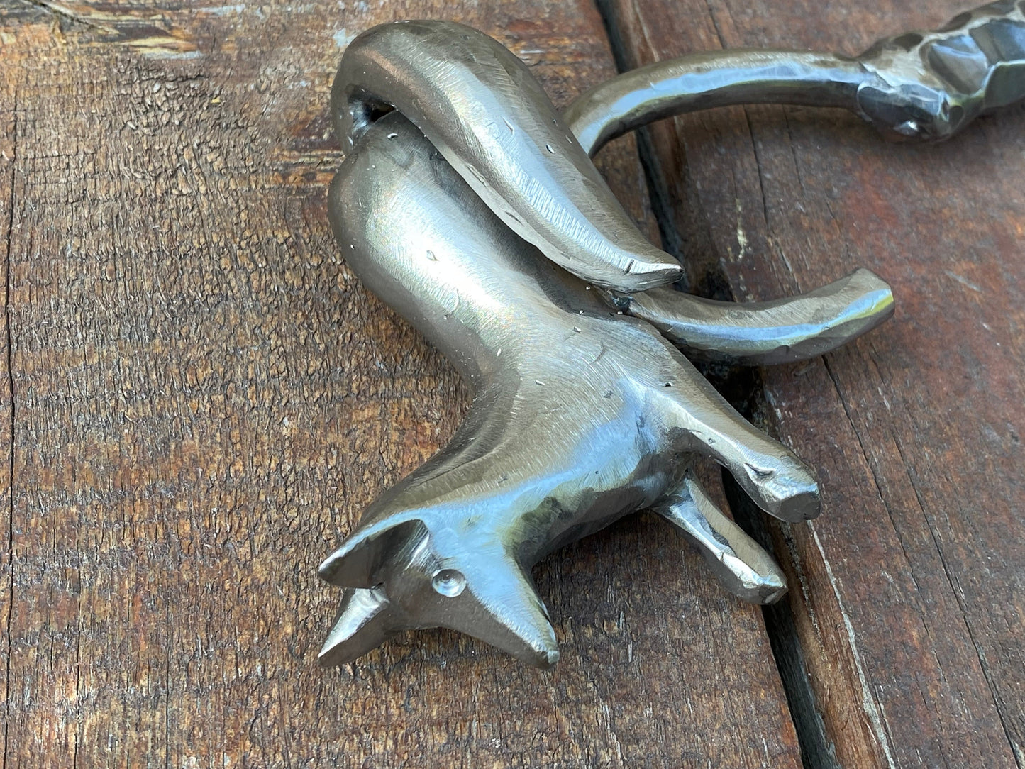 Fire poker, fox, stainless steel, Christmas, daddy, camp, picnic, camping, BBQ, travelers gift,fire pit,firewood,steel gift,11th anniversary