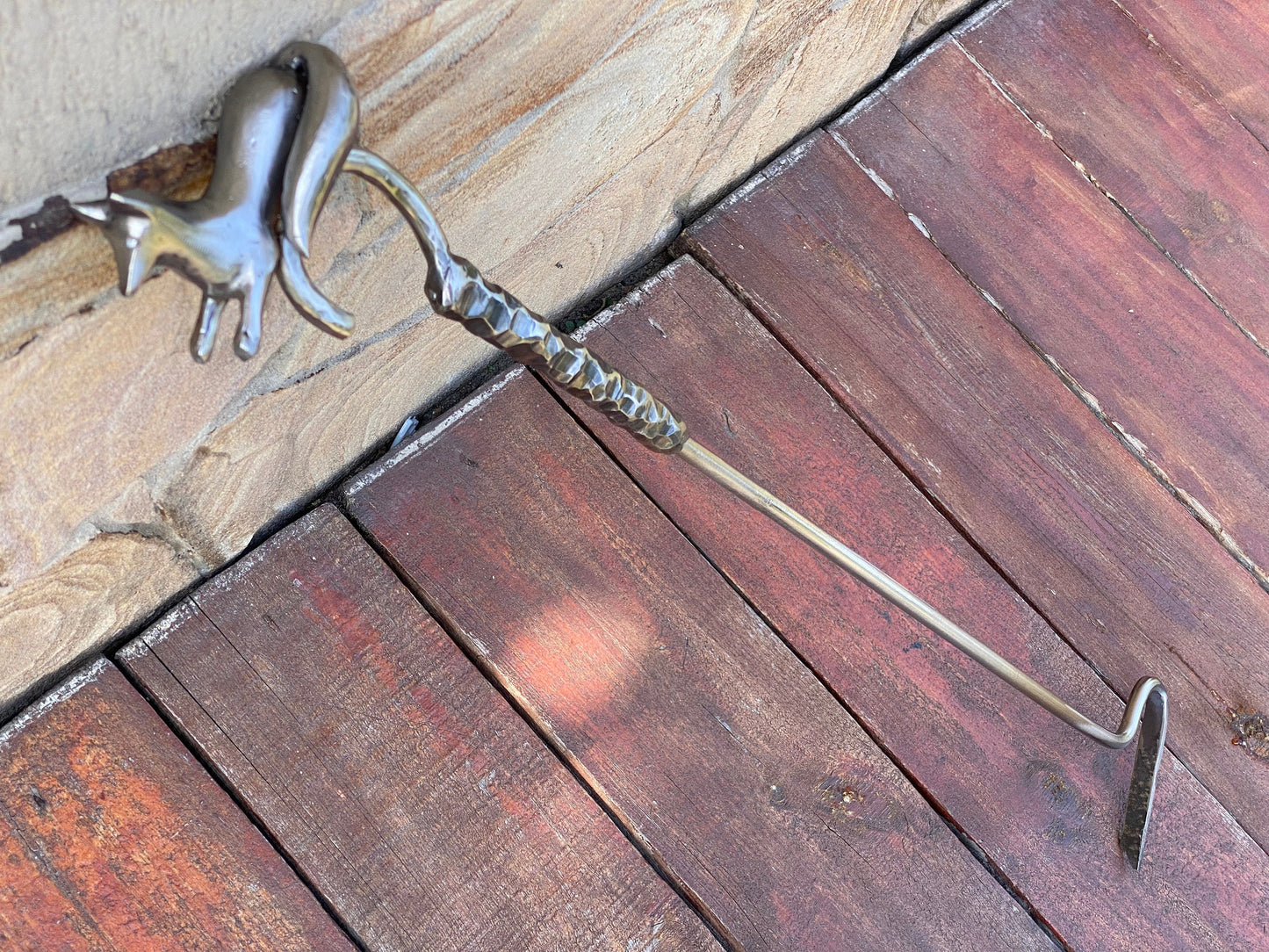 Fire poker, fox, stainless steel, Christmas, daddy, camp, picnic, camping, BBQ, travelers gift,fire pit,firewood,steel gift,11th anniversary