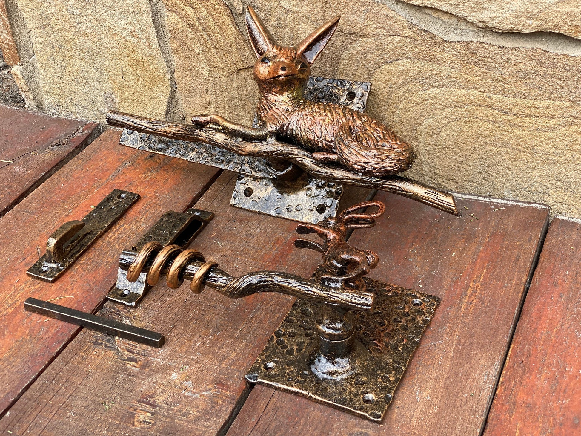Latch, door latch, fox, rabbit, nature, birthday, door handle, gate latch, gate lock, door lock, Christmas, lock, barn, forest, animal, zoo