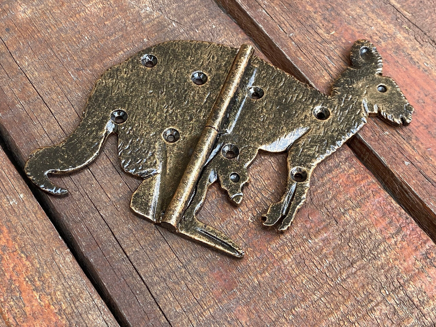 Animal hinge, strap hinge, kangaroo, shutter hinge, animal, hinge, hardware, gate, Christmas, birthday, anniversary, wedding, hand forged
