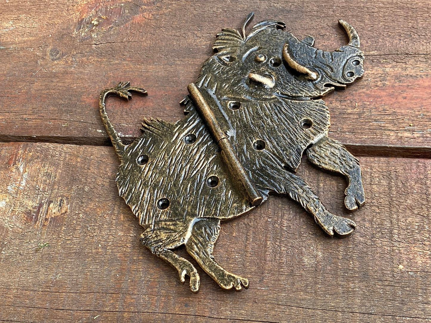Animal hinge, strap hinge, warthog, boar, shutter, animal, hinge, hardware, gate, Christmas, birthday, anniversary, groom, bride,hand forged