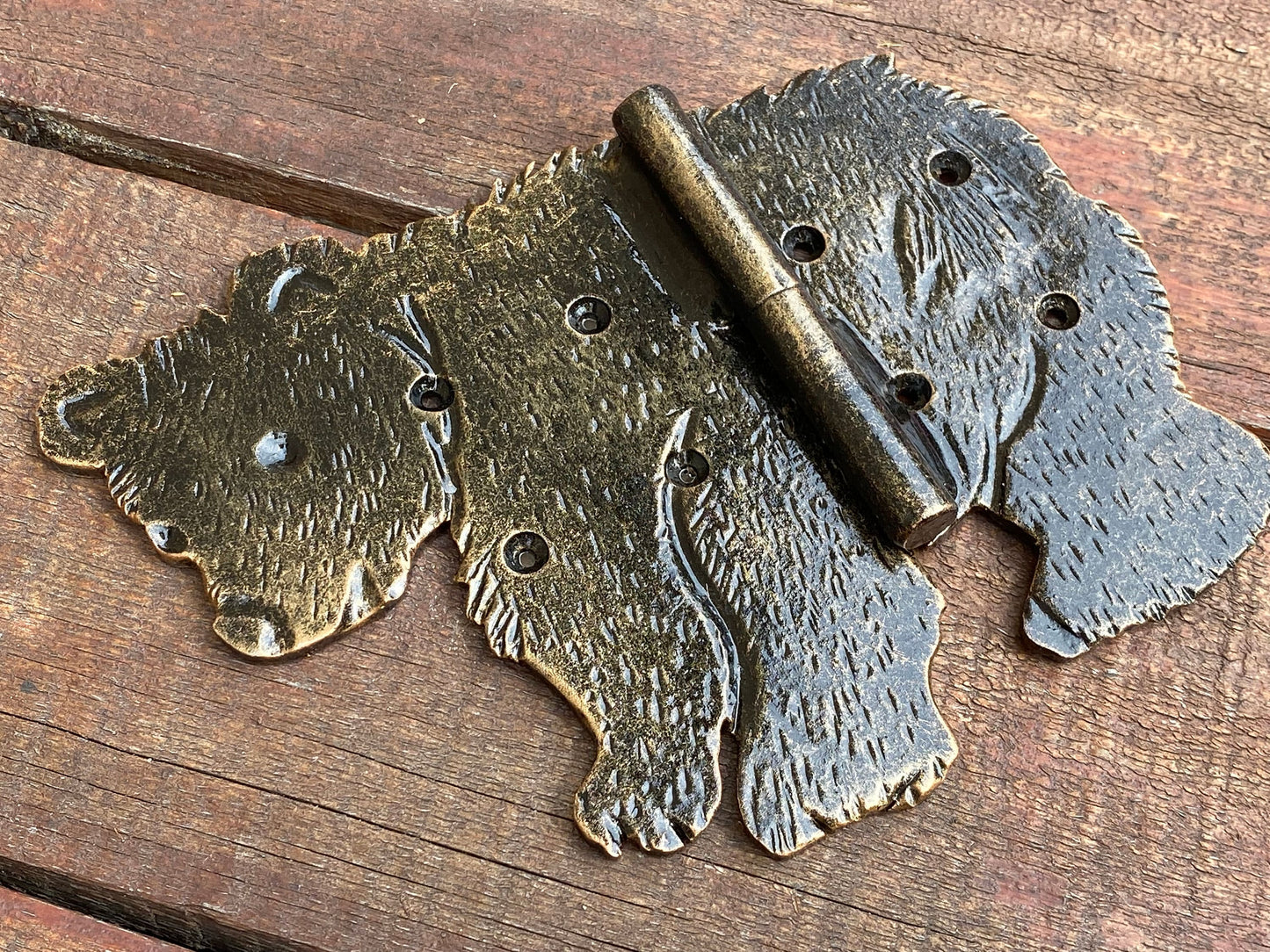 Animal hinge, strap hinges, bear, animal lover, hinge, door hardware, gate, Christmas, birthday,anniversary, groomsmen,door hinge,blacksmith