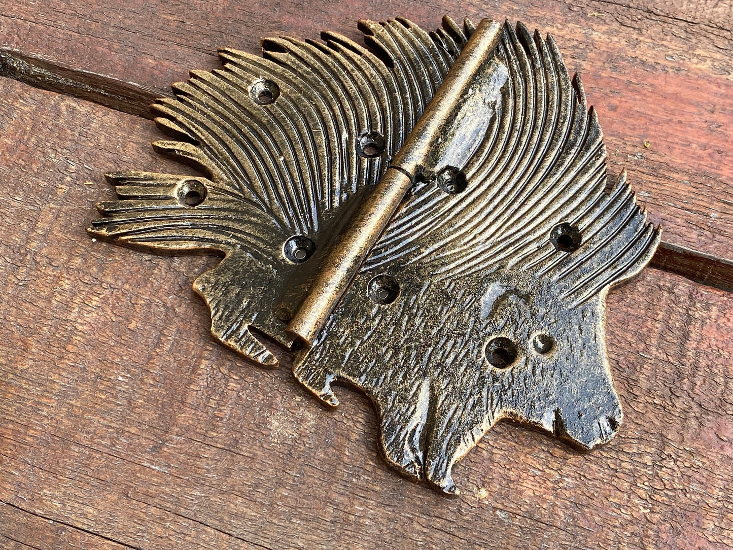 Animal hinge, strap hinges, porcupine, animal lover, hinge, door hardware, gate, Christmas, birthday,anniversary, iron gift,door hinge,bride