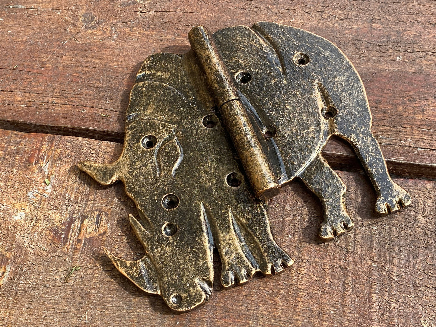 Animal hinge, strap hinges, rhino, savannah, animal, Africa, hinge, hardware, gate, kids room, birthday, kids gift, door hinge, blacksmith