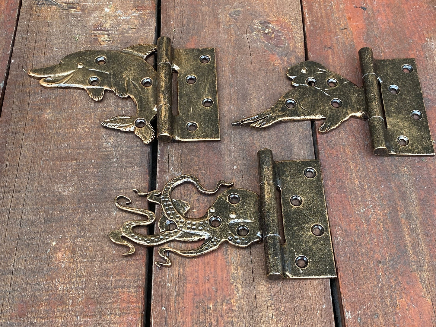 Animal hinge, strap hinge, animal, dolphin, ocean, sea, door, Nuptune, steel gift, Christmas, birthday,anniversary, wedding, new house, ship