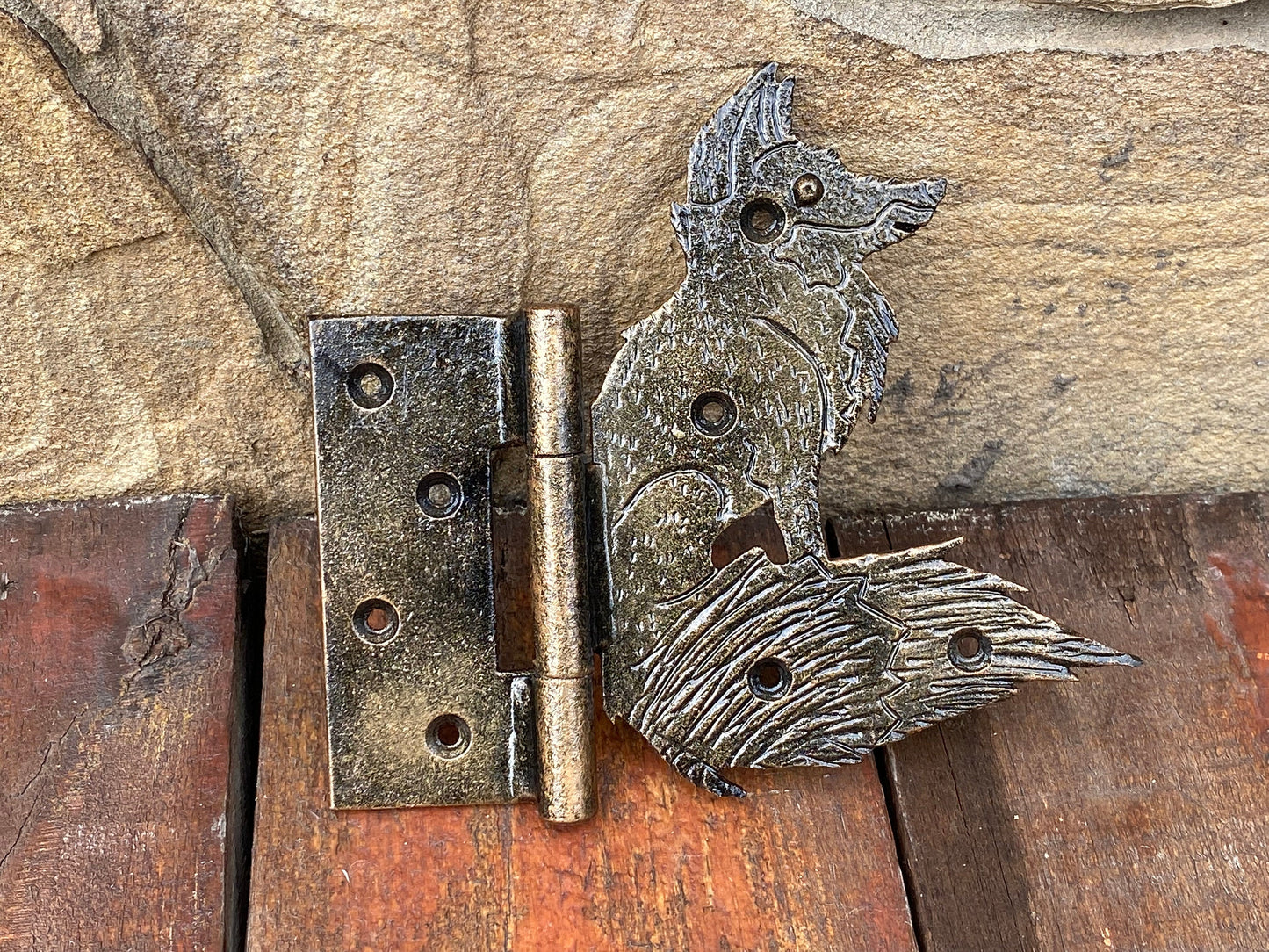 Fox hinge, animal hinge, fox, strap hinge, animal, hinge, shutter, hardware, gate, Christmas, birthday,zoo,door hinge,blacksmith,wild nature