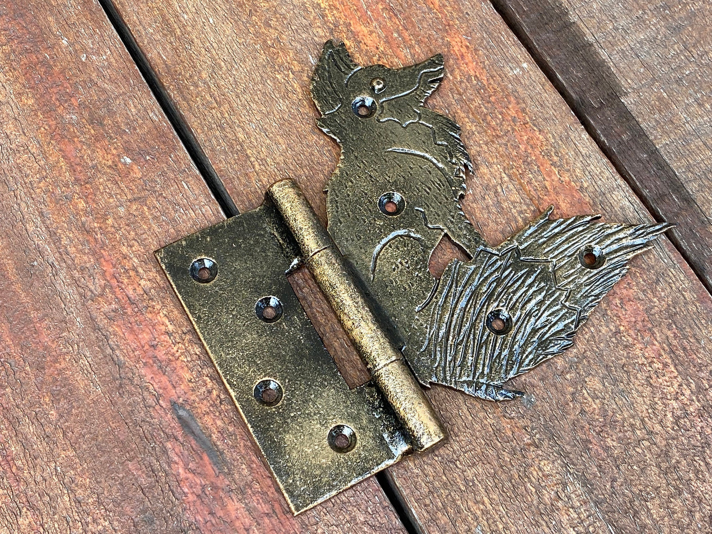 Fox hinge, animal hinge, fox, strap hinge, animal, hinge, shutter, hardware, gate, Christmas, birthday,zoo,door hinge,blacksmith,wild nature