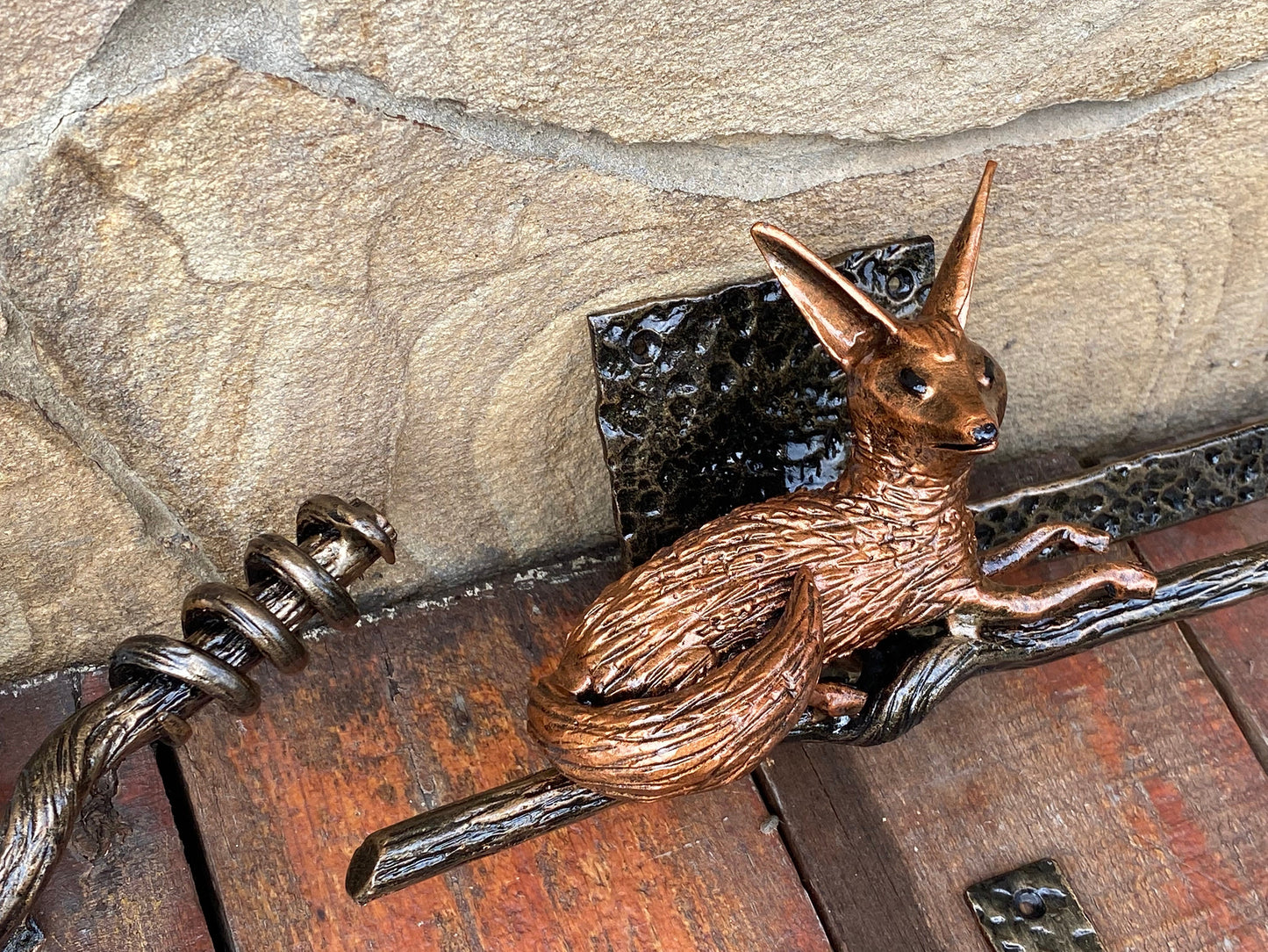 Latch, door latch, fox, nature, birthday, door handle, gate latch, lock, Christmas, barn, forest, animal, yard, turn drop bar latch, garden