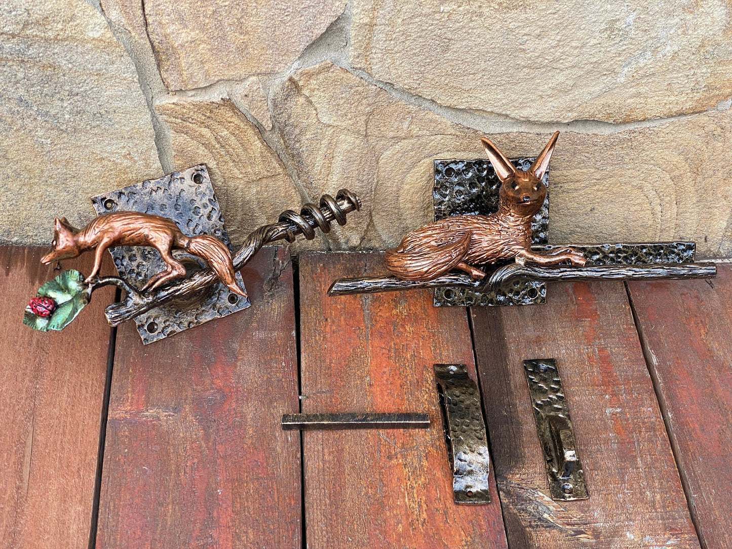 Latch, door latch, fox, nature, birthday, door handle, gate latch, lock, Christmas, barn, forest, animal, yard, turn drop bar latch, garden