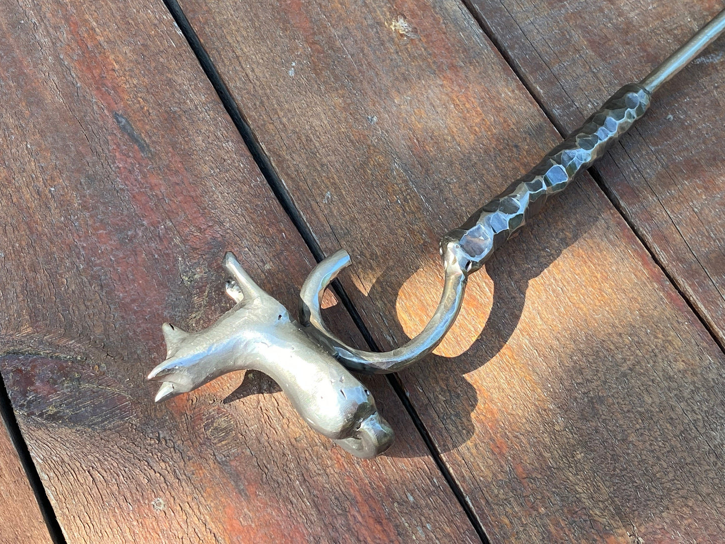 Fire poker, fox, stainless steel, Christmas, daddy, camp, picnic, camping, BBQ, travelers gift,fire pit,firewood,steel gift,11th anniversary